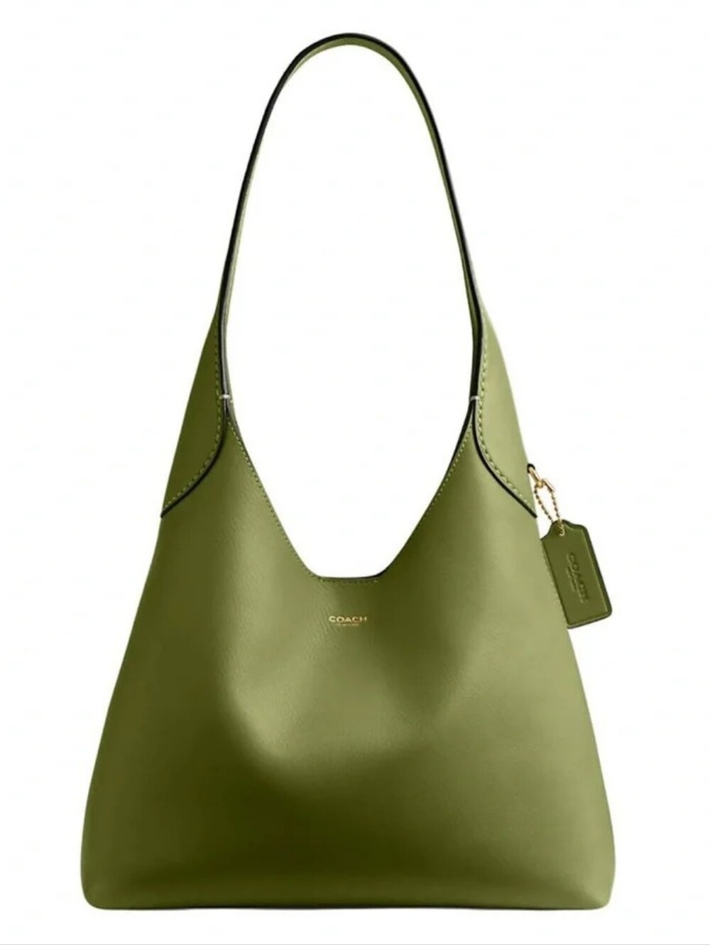 EXCELLENT AUTHENTIC COACH BROOKLYN 28 SHOULDER BAG - DARK LIME